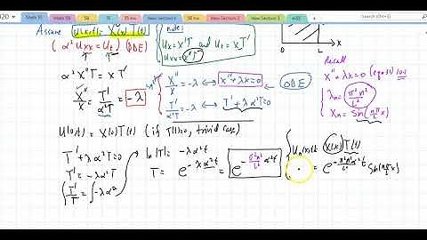 Math 55 Section 10.5(1) Separation of Variables Heat Conduction in a rod