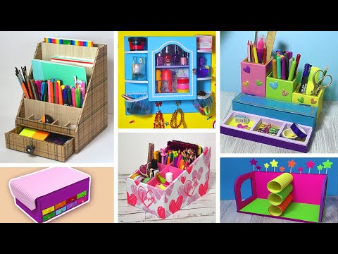6 Creative Ideas for cardboard crafts //diy оrganizers and pencil cases ...