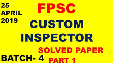FPSC custom inspector batch 4 solved part 1 25 April