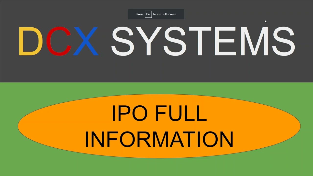 DCX Systems Limited ipo stockmarket dcxsystemsltd banknifty nifty