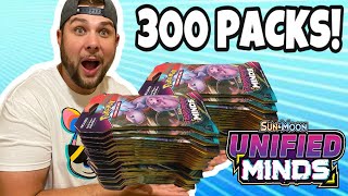 Opening 300 Unified Minds Booster Packs! Searching For The Extremely Rare Mewtwo and Mew! Pokemon