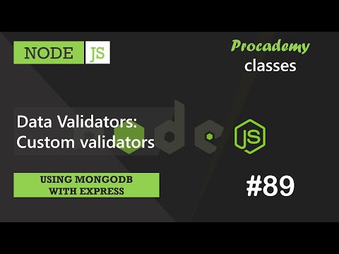 #89 Data Validators: Custom validators | Using MongoDB with Express | A Complete NODE JS Course