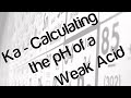 Ka - calculating the pH of a weak acid