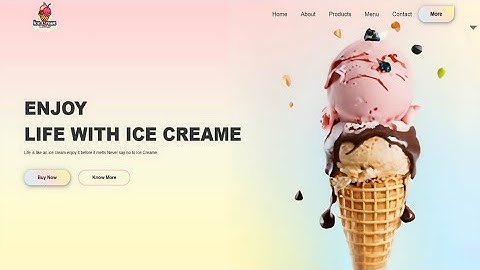 Ice Cream Website Using HTML and CSS | Step by Step Tutorial | Fast Code