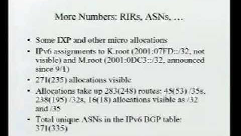 Overview of the Global IPv6 Routing Table