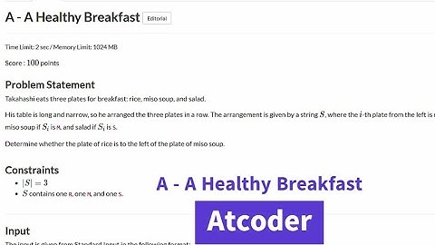 AtCoder Beginner Contest 360 A Healthy Breakfast Solution || #Atcoder #codeforces #contest360 #java
