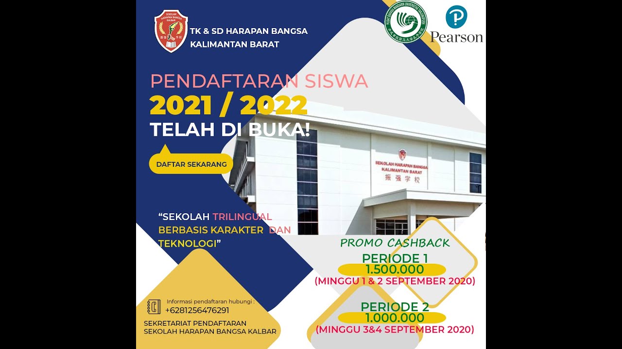 Penerimaan Siswa Baru Sekolah Harapan Bangsa Kalimantan Barat 2021/2022