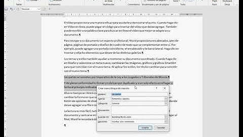 Bloques de creación, elementos rápidos y Autotexto