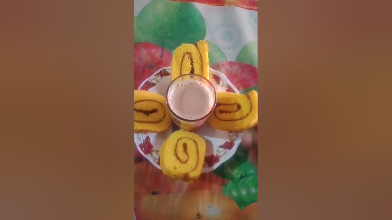 Evening snacks Ginger Tea Yellow Colour Jam Roll Cake🍰🍰🍰🧁🧁🧁🍩🍩🍩🥐🥐🥐 #shortsfeed #trendingshorts #short