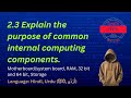 Internal Computing Components – CompTIA ITF+ – 2.3