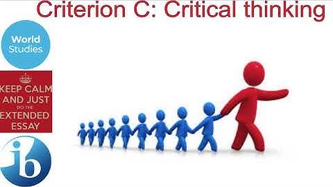 Criterion C- Critical thinking  ee world studies help video