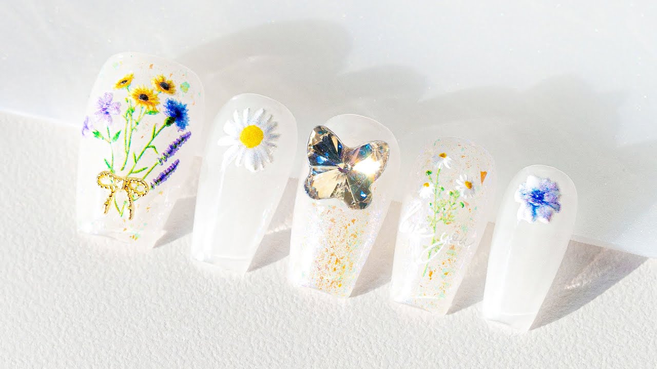 💐봄 맞이 네일💐 ㅣ#springnails #flowernails #nailtutorial #nailart #nails #naildesign