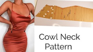 How To Draft and Sew a Cowl Neck Dress / Free Pattern For Beginners