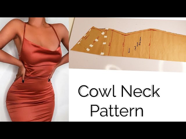 How To Draft and Sew a Cowl Neck Dress / Free Pattern For Beginners 