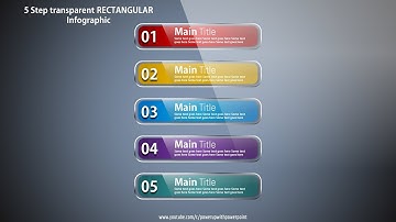 14.Create 5 step Glossy RECTANGULAR infographic|PowerPoint Presentation|Graphic Design|Free Template