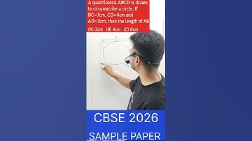 A quadrilateral ABCD is drawn to circumscribe a circle. If BC=7cm, CD=4cm and AD=3cm, #class10maths