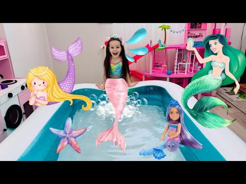 Barbie Videoları!Ada Deniz Kızı Oldu?Barbie Havuz Videoları,Barbie Kız Evcilik Videoları@Barbie