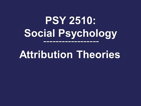 पीएसवाई 2510 सामाजिक मनोविज्ञान: एट्रिब्यूशन सिद्धांत