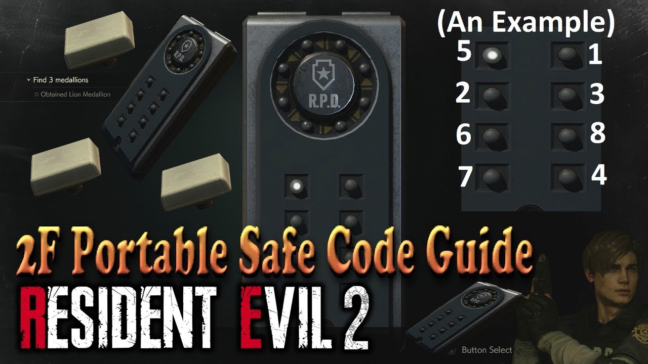 Resident Evil 2 Safe Codes and Portable Safe combination solutions