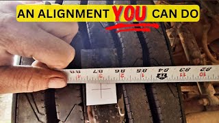 Easy frontend alignment on a semi truck.