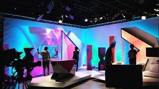 TV morning show studio set design with Lumos 500F, Lumos 700F LED lighting