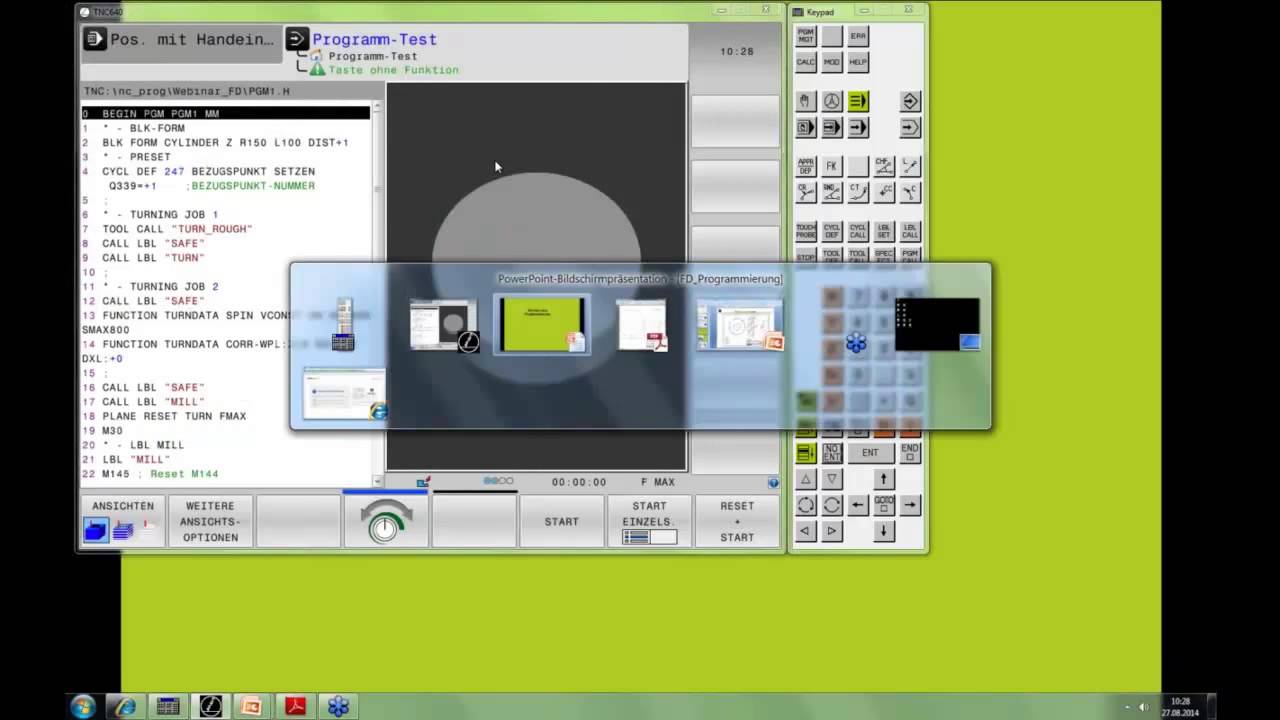 Fräs-Dreh-Bearbeitung auf der TNC 640