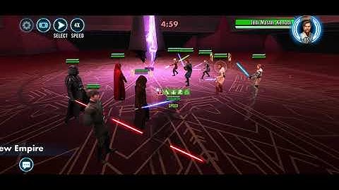 LV vs JMK + CAT - Lord Vader defeats Jedi Master Kenobi with Commander Ahsoka Tano - 5v5 - SWGOH