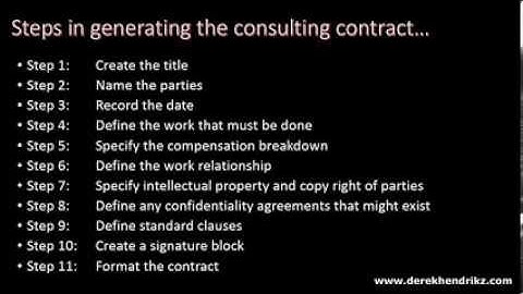 Developing the Consulting Agreement   Video Tutorial