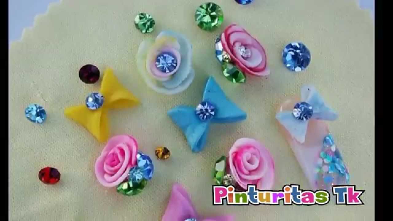 Como hacer moño y rosa de acrílico