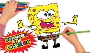 Painting, Coloring Spongebob welcome to Krusty Krabs.