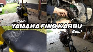 RESTORASI YAMAHA FINO KARBU Eps.1// CAT BODY FULL DAN BENERIN KIRIAN