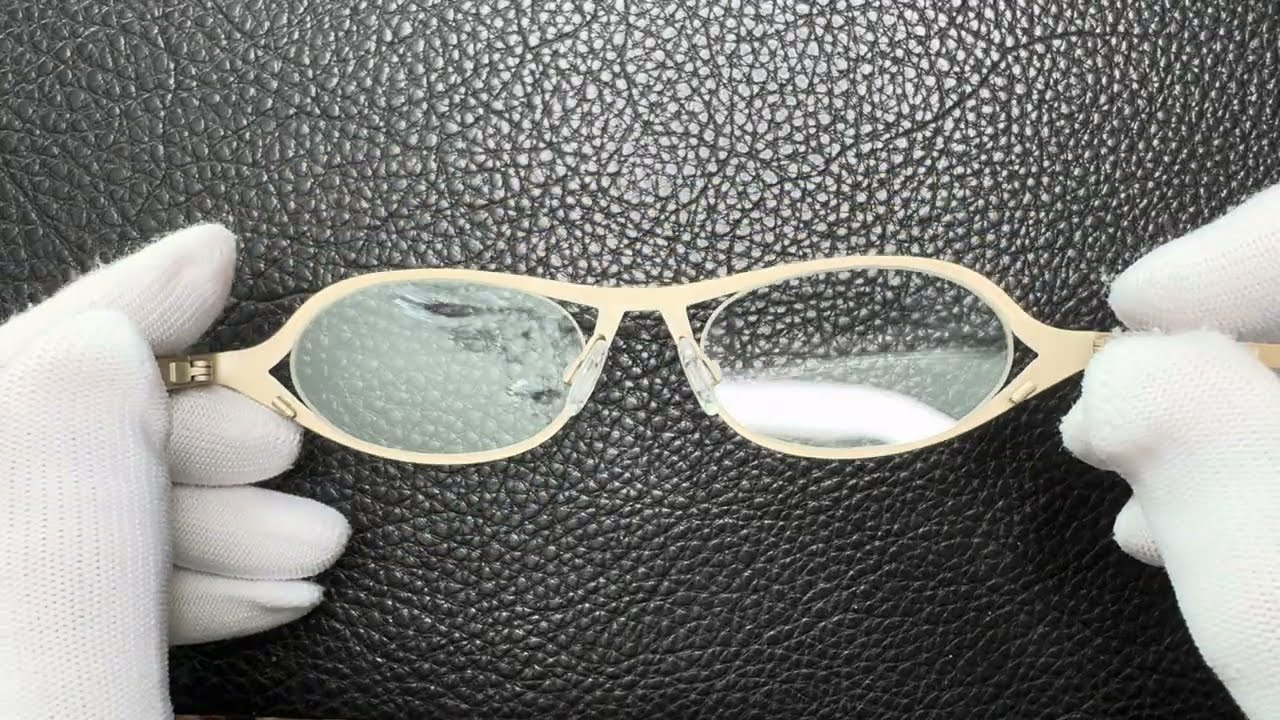 LINDBERG ブラック 湿さ グラデーションオーバルサングラス