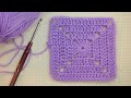 👆Плотный бабушкин квадрат крючком. Вязание для начинающих Урок 32   Tight Granny square crochet
