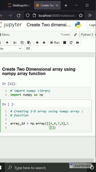 Creating 2-Dimensional array using numpy array function | Codersarts ...