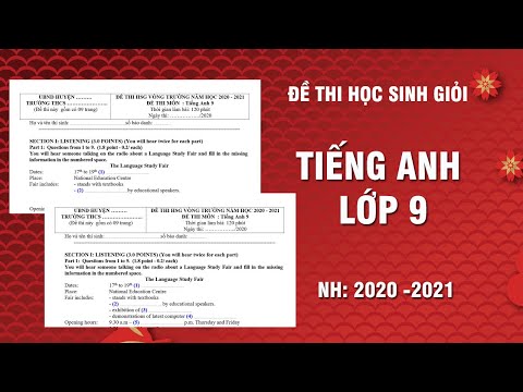 Đề thi học sinh giỏi Tiếng Anh 9 năm học 2020 -2021