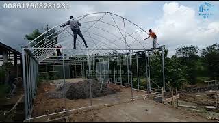 The installation process of multispan greenhouse