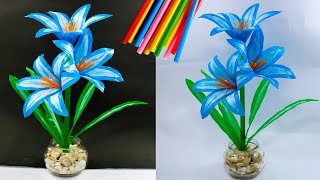 cara membuat bunga dari sedotan plastik worth it banget | how to make flower | home decor