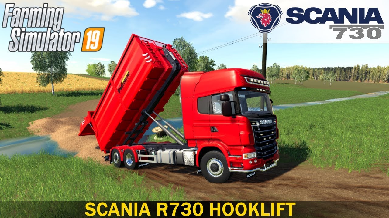 Farming Simulator 19 Scania R730 Hooklift Building A Bridge - 