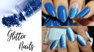 Blue Glitter Nail Art Designs | Simple and Easy | Enaildiaries