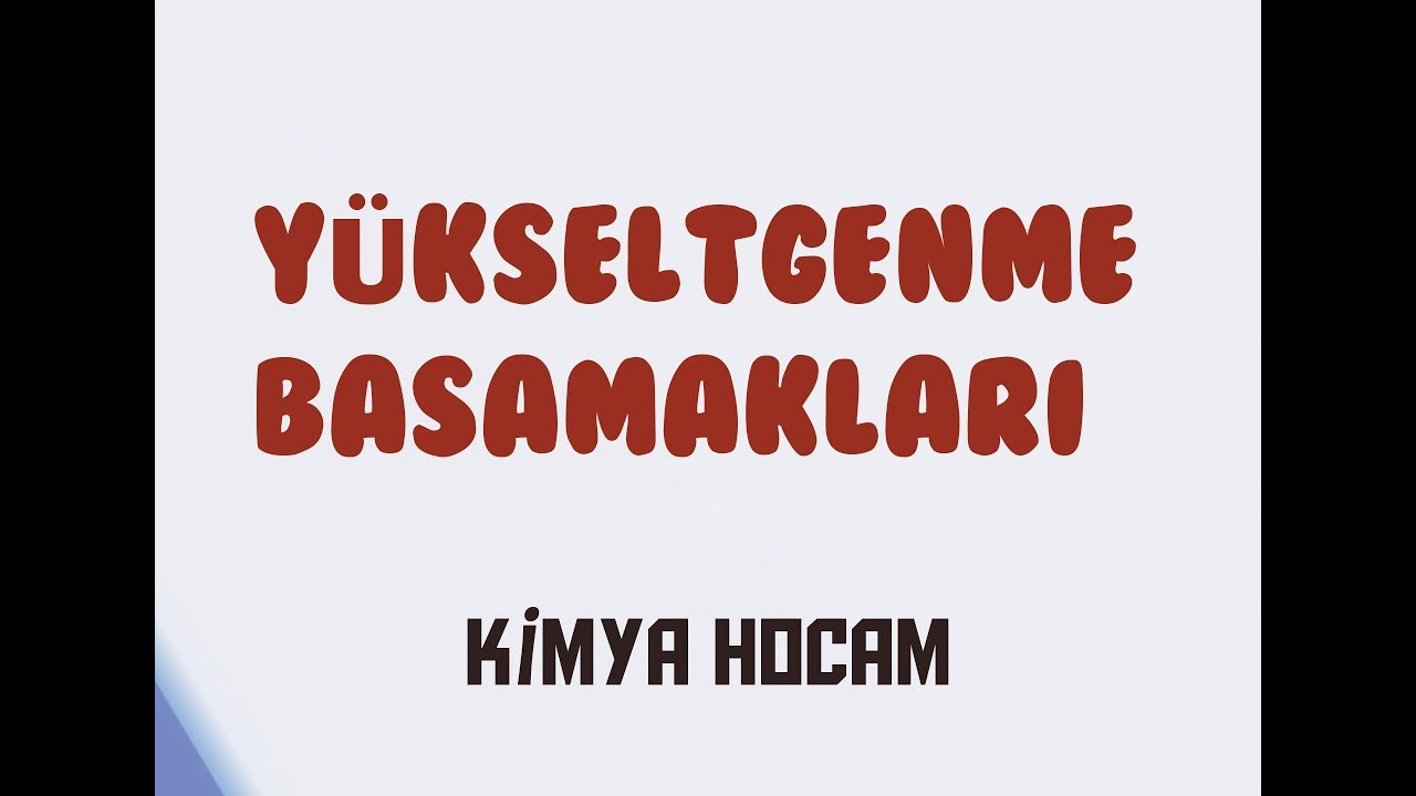 YÜKSELTGENME BASAMAKLAR | ANYON | KATYON |11.SINIF | AYT | KİMYA HOCAM