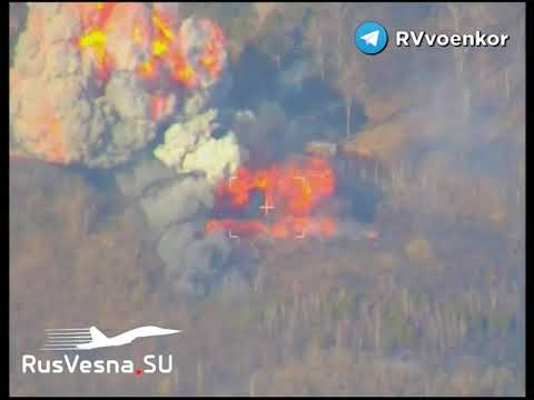 Russian Artillery Direct Hit on Ukrainian Tank