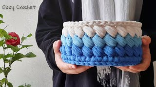 كروشيه بوكس بغرزة الباف المائلة #crochet_stitches  #خيط_الكليم