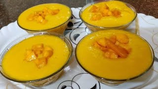 सिर्फ 3 चीजों से बनाए मैंगो कस्टर्ड | Mango Custard Recipe | Mango Custard Pudding | Mango Dessert