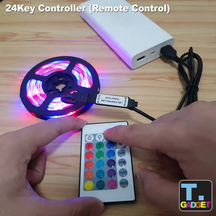 Tira LED USB 5v 2m 5050 C/Remoto RGB GE-USB/2M/RGB | InterLEDs PV