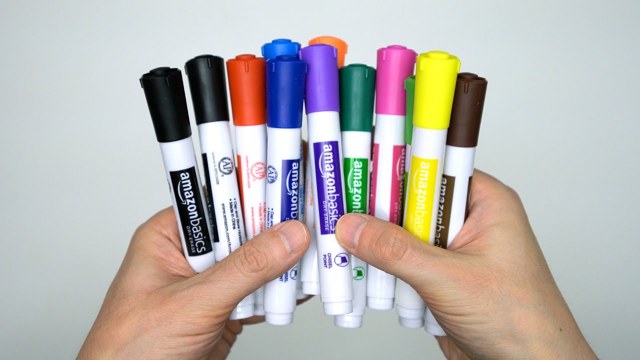 Basics Dry Erase White Board Markers Chisel Tip 12 Pack Unboxing 