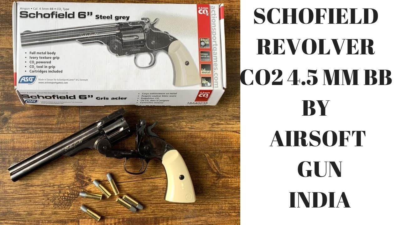 SCHOFIELD रिवॉल्वर 6 "स्टील ग्रे CO2 4.5MM बीबी BY AIRSOFT GUN INDIA
