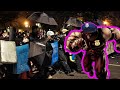 Juggernaut riot cop blasts through rioter's shield wall - Portland protests