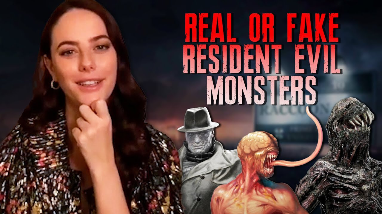 RESIDENT EVIL: WELCOME TO RACCOON CITY (2021) Cast Plays Real or Fake Monster Game