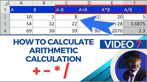 How to Subtract add multiply and divide Numbers in Excel (Basic way)