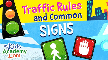 Traffic and Common Signs. Teaching Children About Road Safety and Signs. Kids Academy